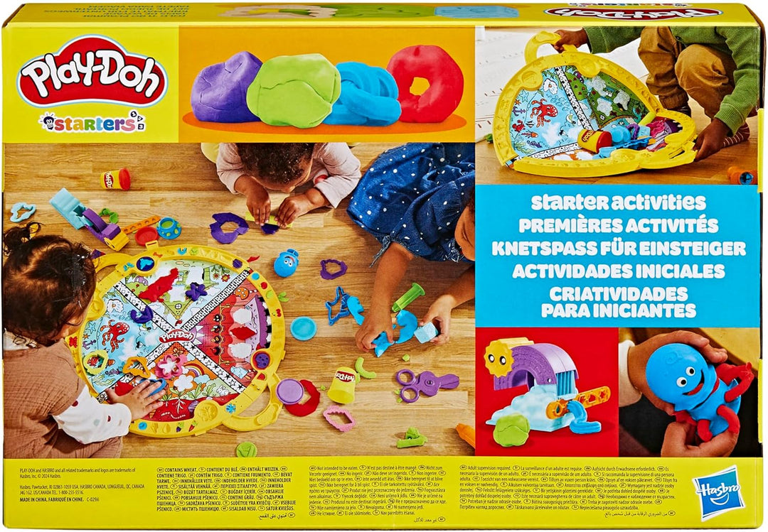 Play-Doh Knetmatte für unterwegs Knetunterlage Starters Spielset, Blau, Grün, Rot, Violett
