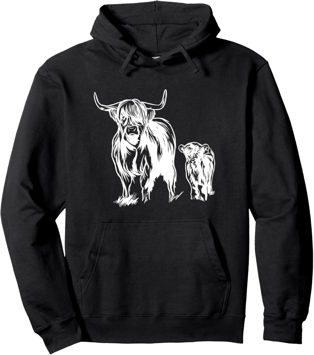 Schottisches Hochlandrind - Landwirte Kyloe Rind Kuh Pullover Hoodie