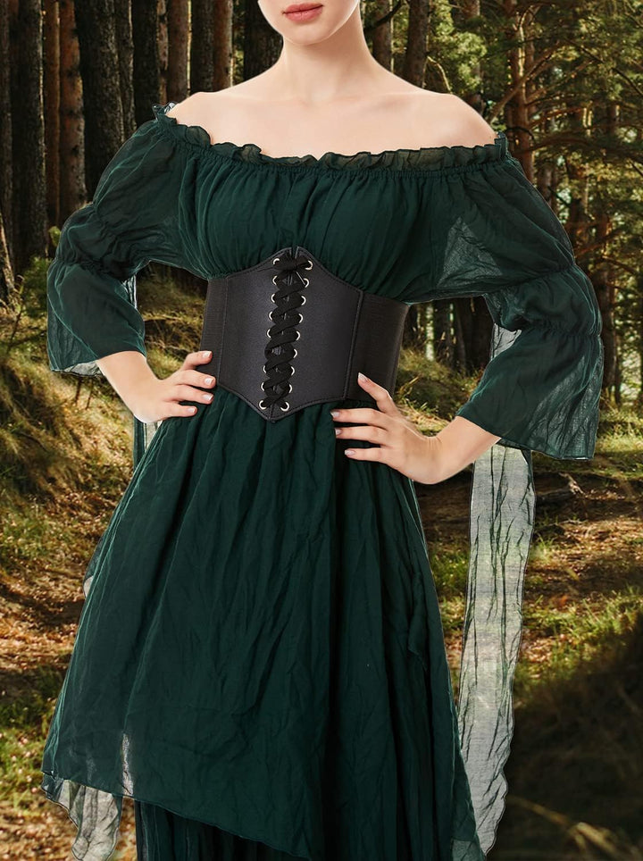 Halloween Kostüm Damen Renaissance Retro Gothic Viktorian Halloween Karneval Party Cocktailkleid Grü