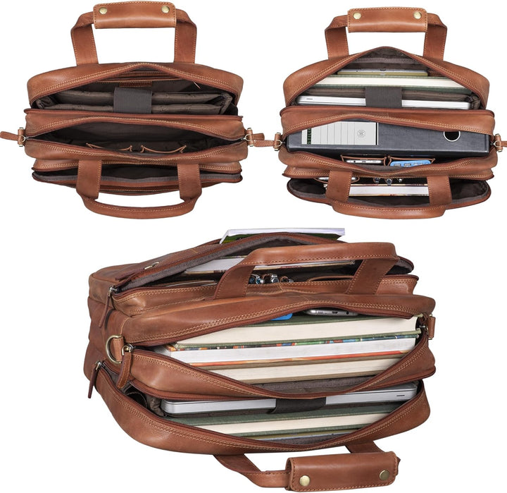 STILORD 'Experience' Vintage Lehrertasche Leder gross für Herren Damen XL Aktentasche Business Schul