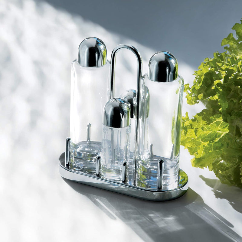 Alessi 5070 Öl-/Essigspender Dose Glas, Edelstahl, transparent - Öl-/Essigspender (175 mm, 80 mm, 2