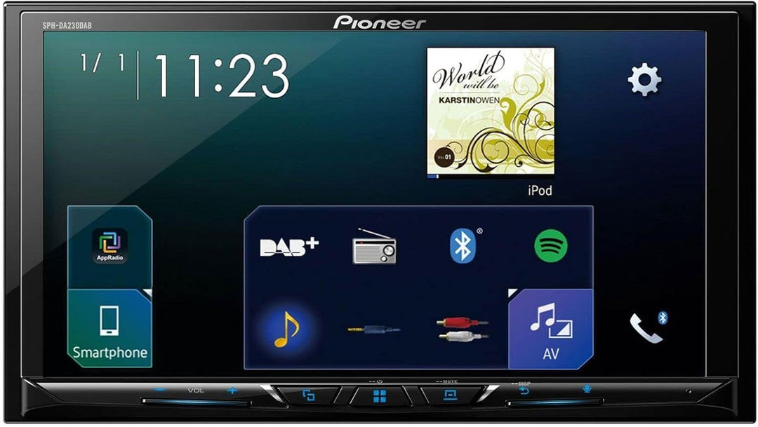 Pioneer SPH-DA230DABAN inkl. DAB Antenne , 6,8" 2DIN Mediareceiver mit Apple CarPlay, Android Auto,