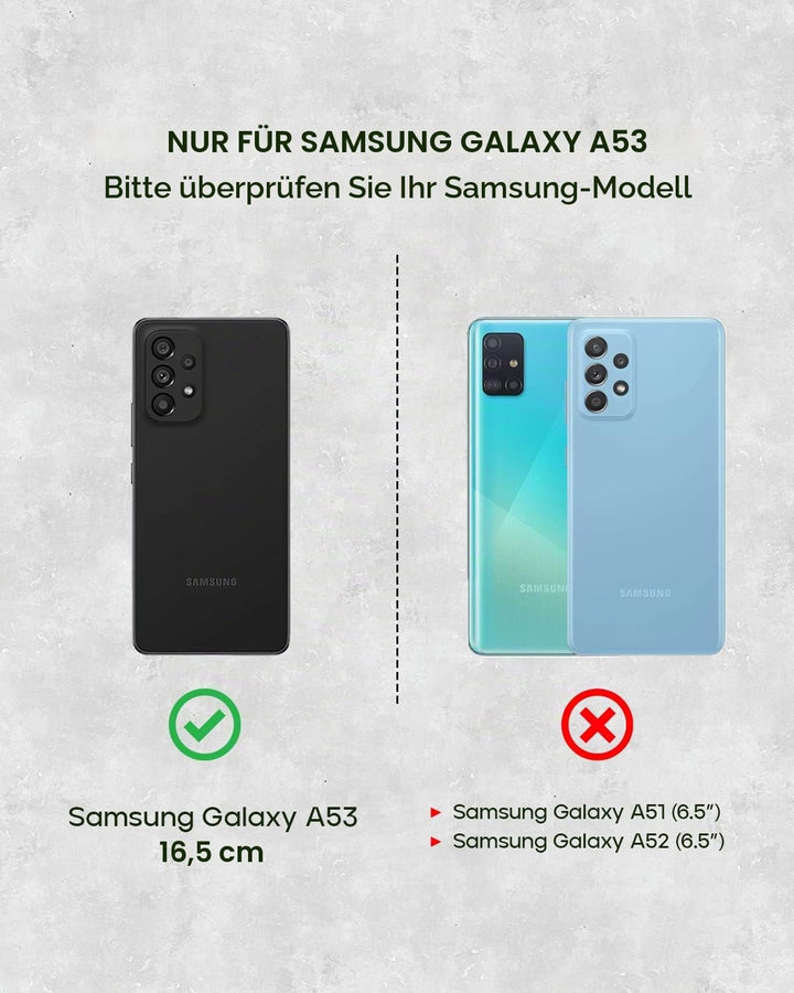 Porter Riley - Lederhülle für Samsung Galaxy A53. Premium Echtleder Standhülle/Cover/Brieftasche (Pu