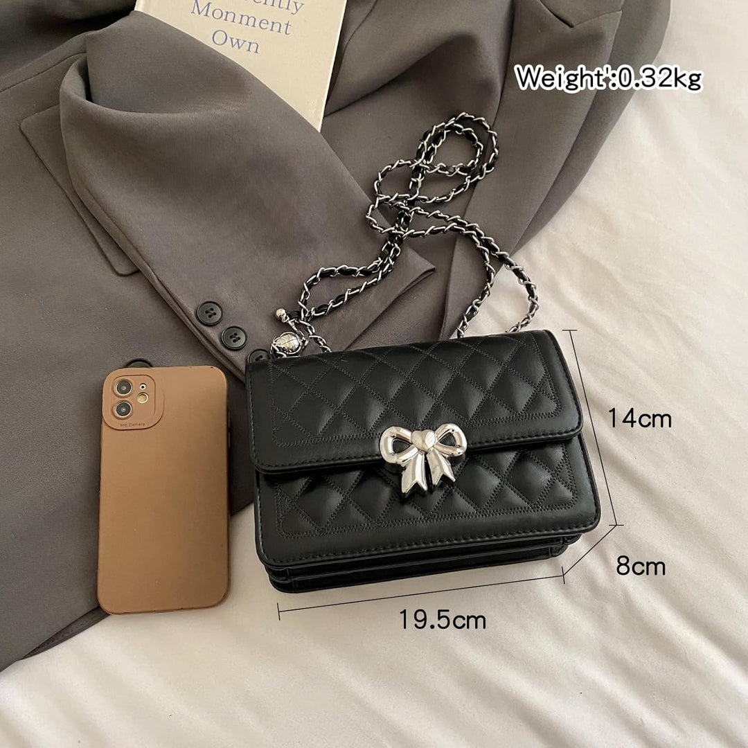 Travistar Damen Umhängetasche Kleine - Kette Schulterriemen Crossbody Bag - Lingge Tasche Schulterta