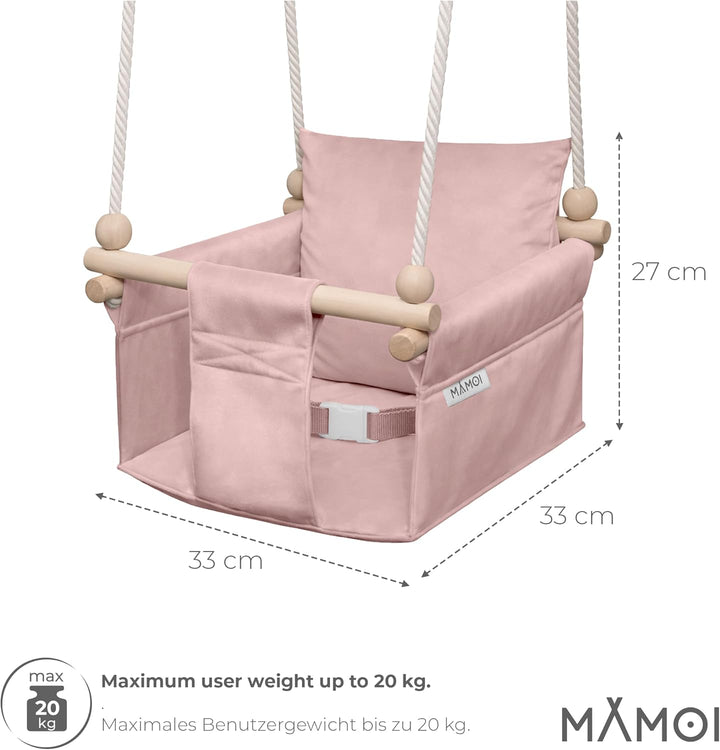 MAMOI® Babyschaukel, Baby schaukel Indoor, Kinderschaukel aus Holz, Holzschaukel für Kinder, Schauke