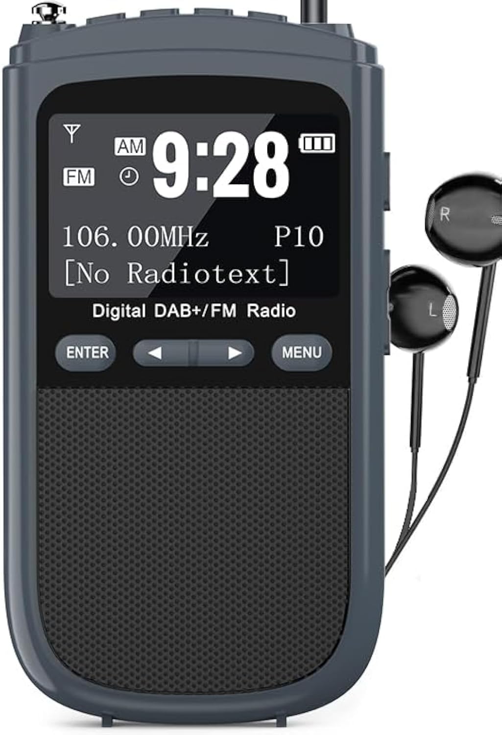 Tragbares DAB-Radio, 1000mAh Wiederaufladbares DAB/DAB + / FM-Radio, Digitales Walkman-Radio, Tasche
