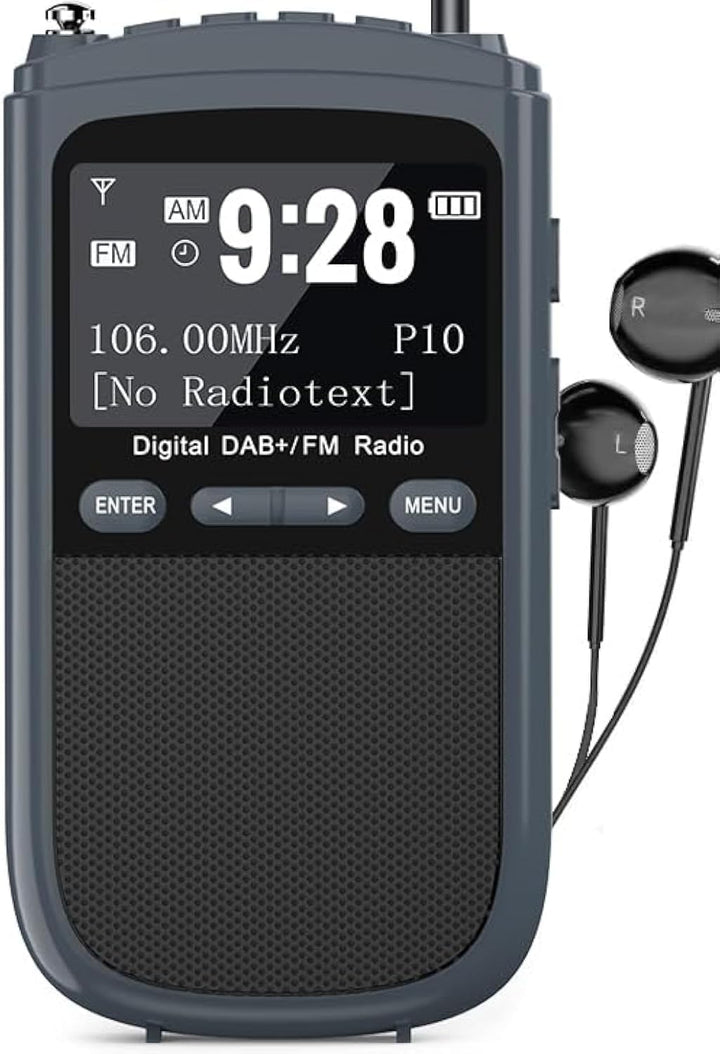 Tragbares DAB-Radio, 1000mAh Wiederaufladbares DAB/DAB + / FM-Radio, Digitales Walkman-Radio, Tasche
