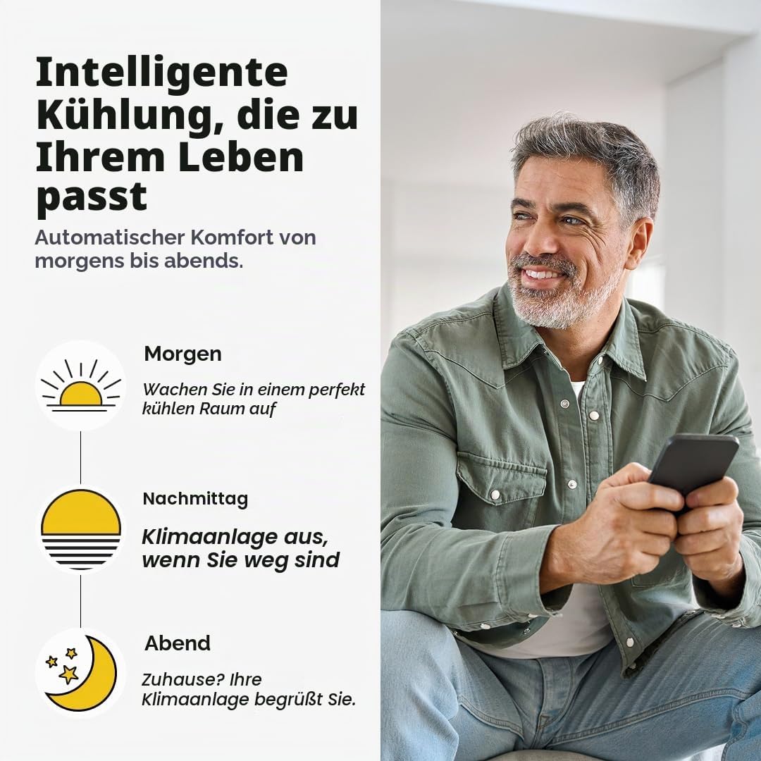 Sensibo Sky, kabellose smarte Steuerung für Klimaanlagen. Schnelle &amp; einfache DIY-Installation. Komf