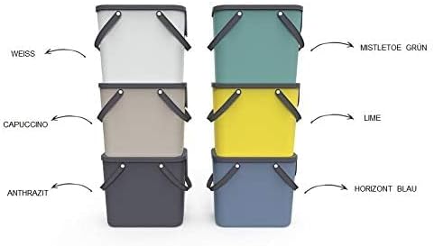 Rotho Albula Mülltrennungssystem 25l für die Küche, Kunststoff (PP) BPA-frei, anthrazit, 25l (40.0 x