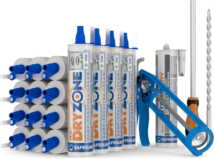 Dryzone Horizontalsperre Kit - Injektionscreme gegen feuchte Wände und aufsteigende Feuchtigkeit – F