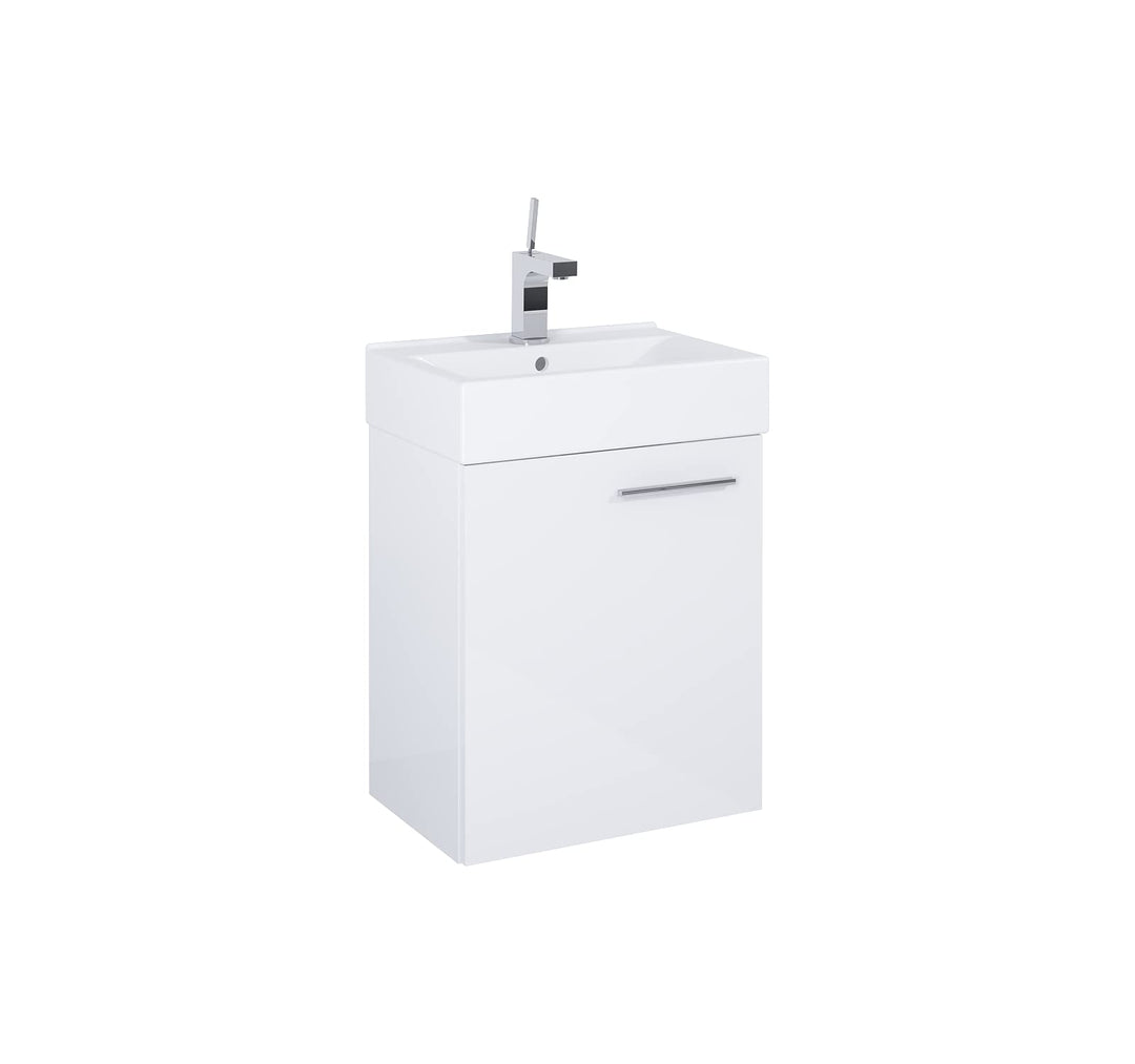 VBChome Badmöbel Set 45 cm Weiss – Waschbecken mit Hängeschrank, Badezimmerschrank mit Waschbeckenun