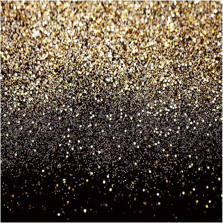 AIIKES 10x10FT Goldene Bokeh Fotografie Hintergrund Schwarz und Gold Glitter Hintergrund Hochzeit Fa
