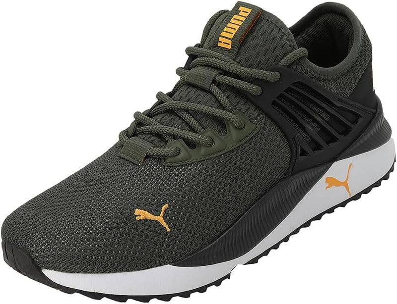 PUMA Herren Pacer Future Sneaker 38.5 EU Grün Moos Flach Dunkelgrau Orange Glo, 38.5 EU Grün Moos Fl