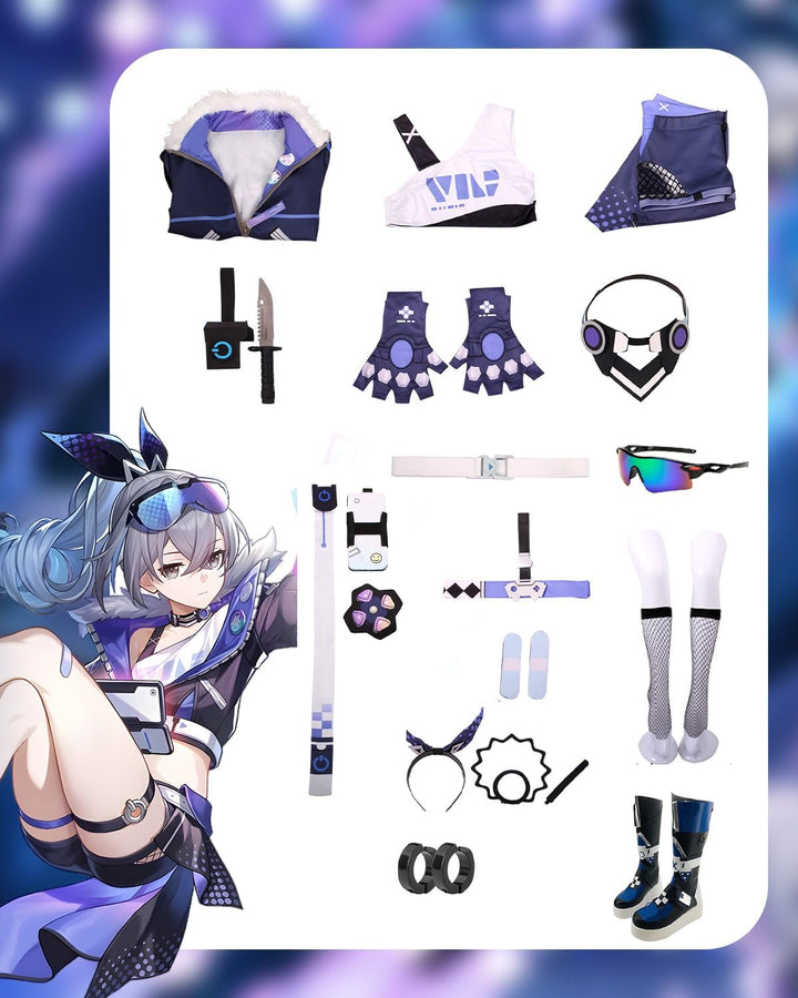CR ROLECOS Honkai Star Rail March 7th Anaxa Cosplay Kostüm Outfit Spielfiguren Uniform Full Set Hall