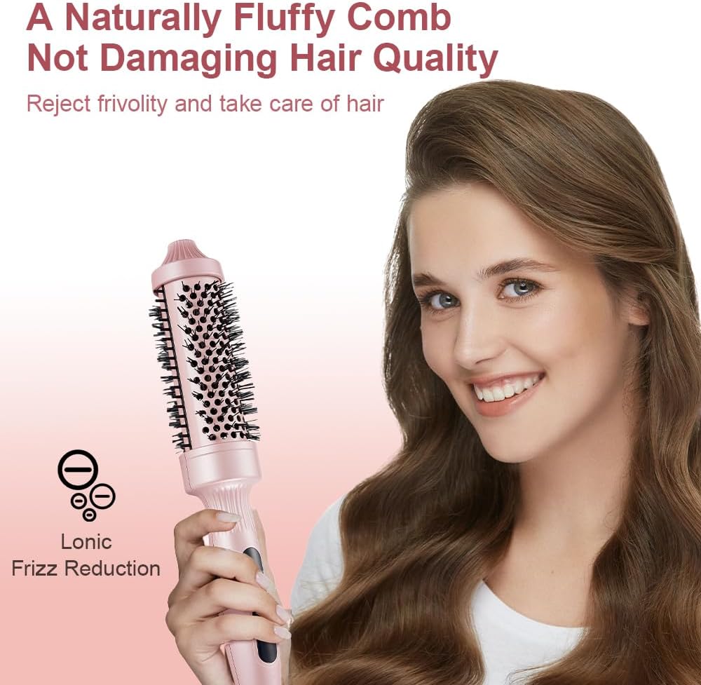 Thermal Brush Lockenbürste, 38 mm Thermobürste Keramik, Hot Brush Rundbürste mit Hitze, Wärmebürste