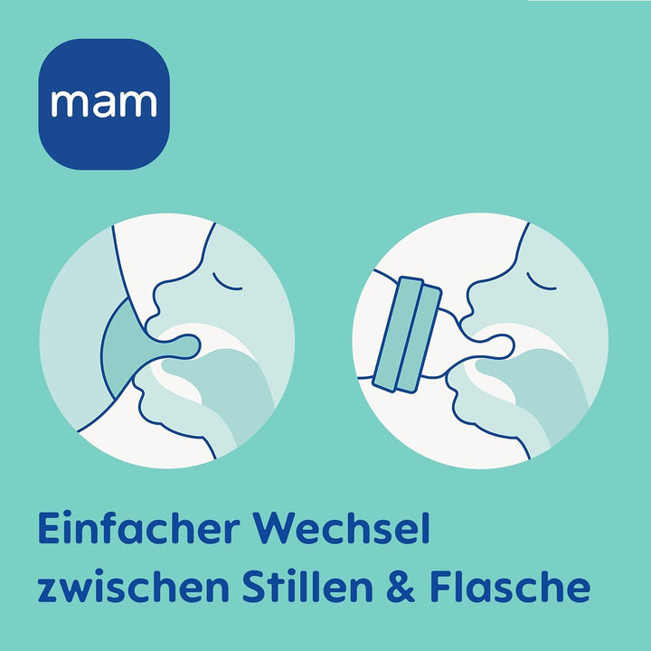 MAM Easy Start Anti-Colic Babyflasche im 2er-Set (260 ml), Milchflasche mit innovativem Bodenventil