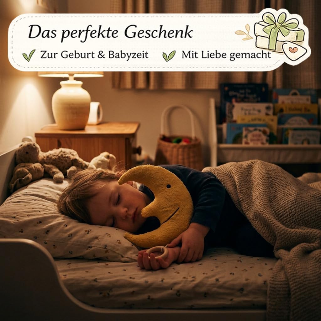Efie Bio Spieluhr Mond – Bio-Baumwolle (kbA), Made in Germany, GOTS-zertifiziert – Melodie (Guter Mo