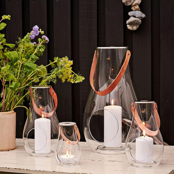 Holmegaard Laterne H25 cm Design with Light aus mundgeblasenem Glas, klar Klar H25 cm, Klar H25 cm