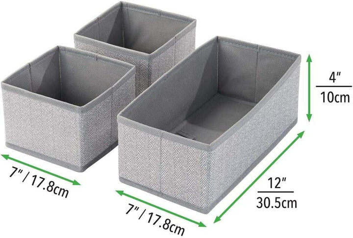 mDesign 2er-Set Baby Organizer mit je 3 Boxen – Aufbewahrungsbox in 2 Grössen für Windeln, Feuchttüc