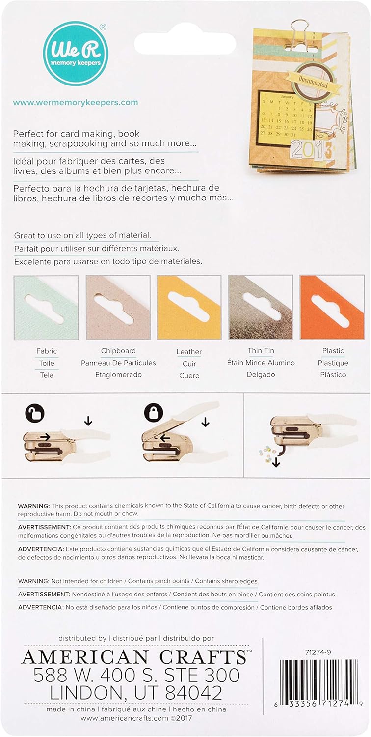We R Memory Keepers Euro Hook Power Punch, Mehrfarbig, 1-1/2 Inch Euro-Haken Power Punch, Euro-Haken
