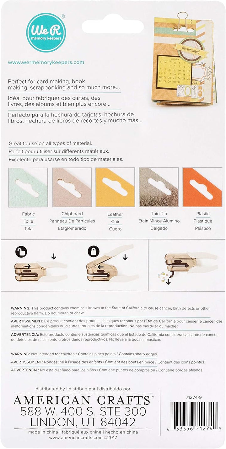 We R Memory Keepers Euro Hook Power Punch, Mehrfarbig, 1-1/2 Inch Euro-Haken Power Punch, Euro-Haken