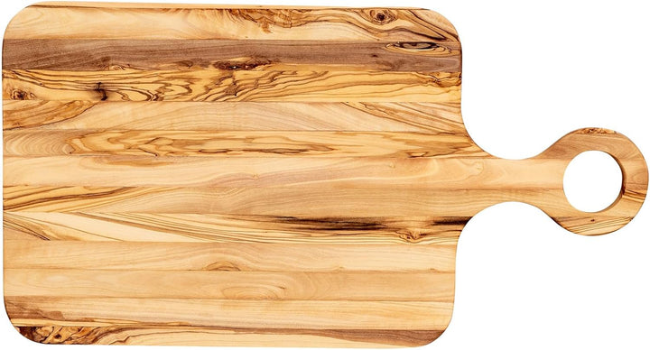 Schneidebrett 40x20cm Olivenholz Griff Holzbrett Servierplatte Natur Unikat Brettchen Deko Tischdeko