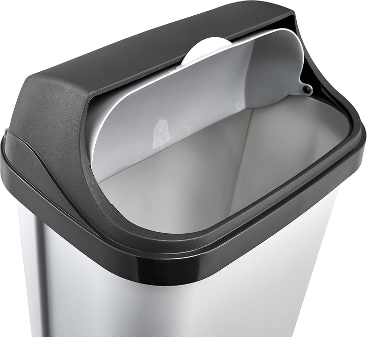 keeeper Abfallbehälter mit Rolldeckel, 10 l, Rasmus, Hellsilber, Silber Silber 1x 10 L, Silber 1x 10
