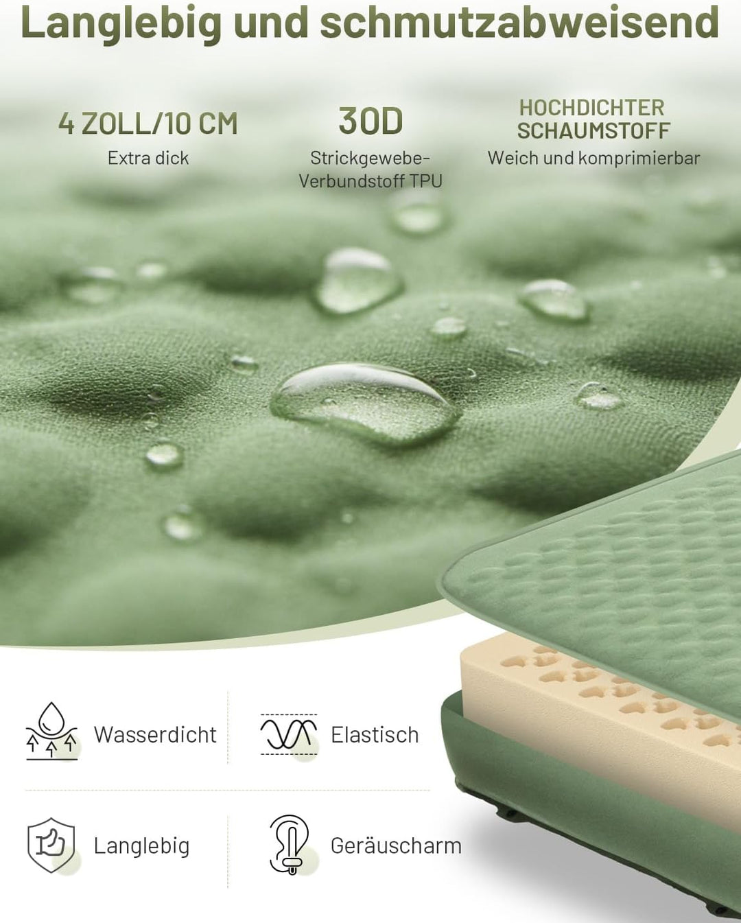 Isomatte Selbstaufblasend aus Schaumstoff mit Eingebaute Elektrische Pumpe, 10CM Dicker luftmatratze