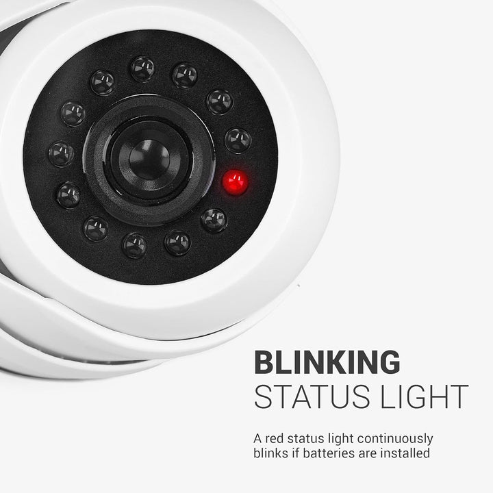 kwmobile 2X Dummy Kamera für Deckenunterbau - mit LED Licht - Dome Überwachungskamera Attrappe Set -