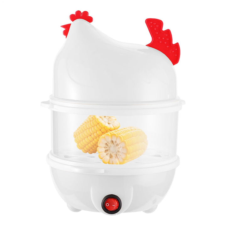 Eierkocher, mit 2 Einsätzen, Grosser Hühner-Design Eierkocher Für Frühstück Mittagessen Abendessen K