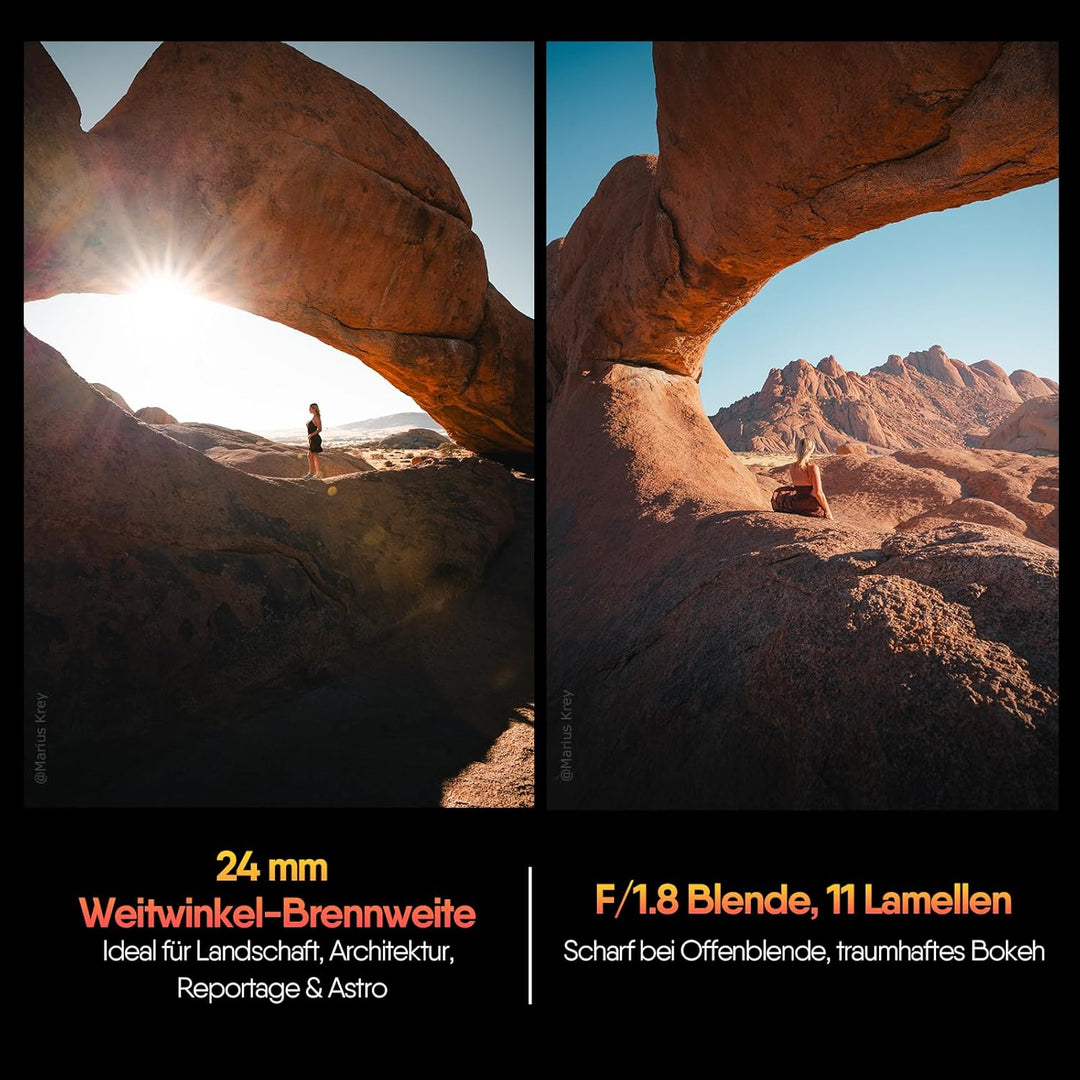 Rollei AF 24 mm F/1.8 Vollformat Objektiv für Sony FE mit STM-Autofokus | Vollmetall Gehäuse 477g Ko