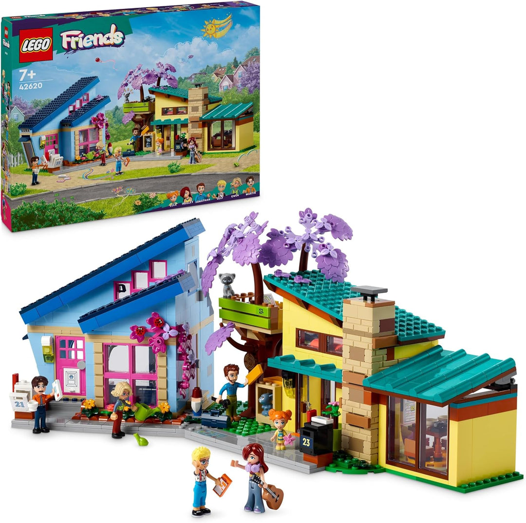 LEGO Friends Ollys und Paisleys Familien Haus, Puppenhaus mit Figuren und Zubehör, Set mit zweistöck