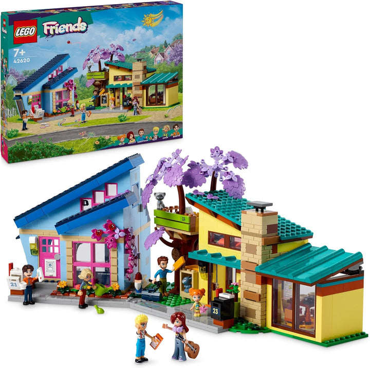 LEGO Friends Ollys und Paisleys Familien Haus, Puppenhaus mit Figuren und Zubehör, Set mit zweistöck