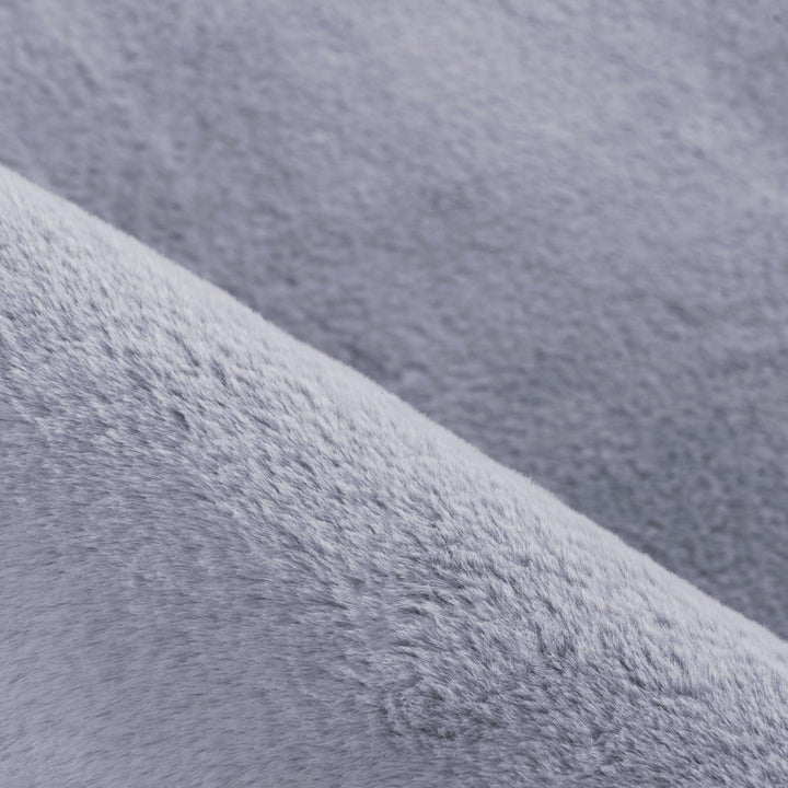 Carpetsale24 Teppich Wohnzimmer Einfarbig Modern Design 60 x 110 cm Grau - Hochflor Teppich Schlafzi