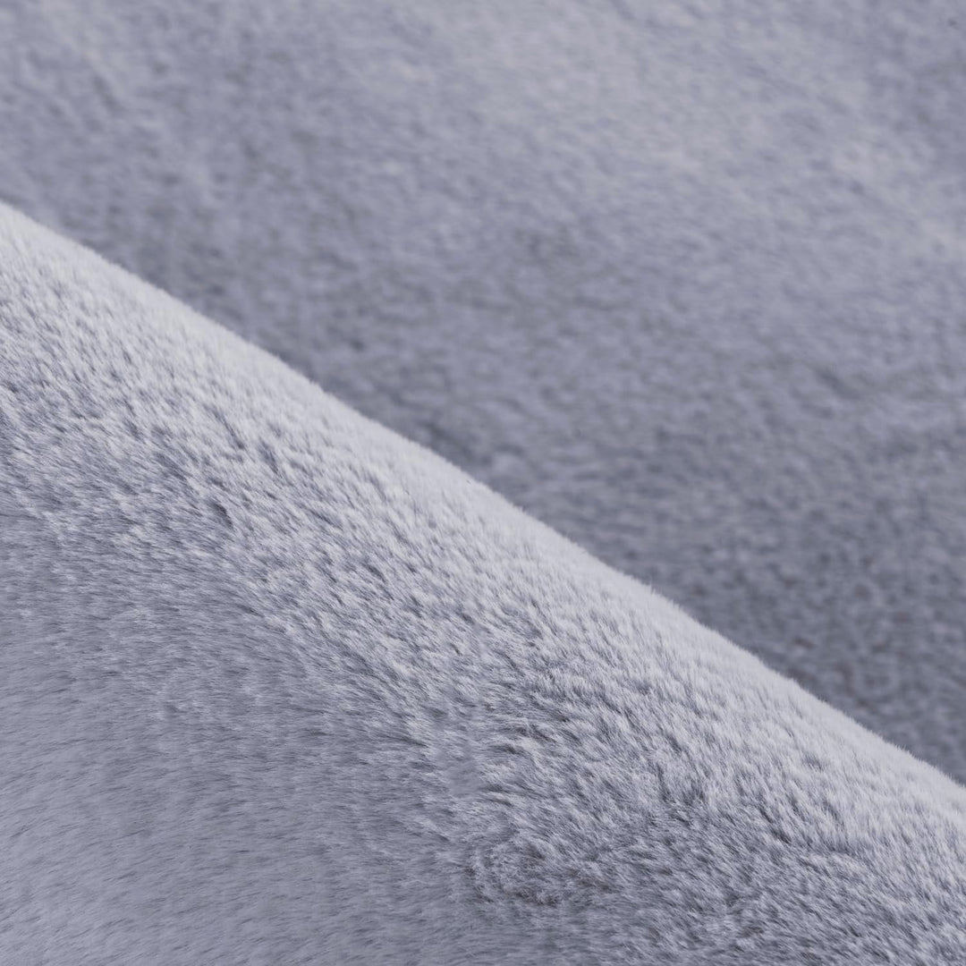 Teppich Wohnzimmer Einfarbig Modern Design 80 x 150 cm Grau - Hochflor Teppich Schlafzimmer Extra We