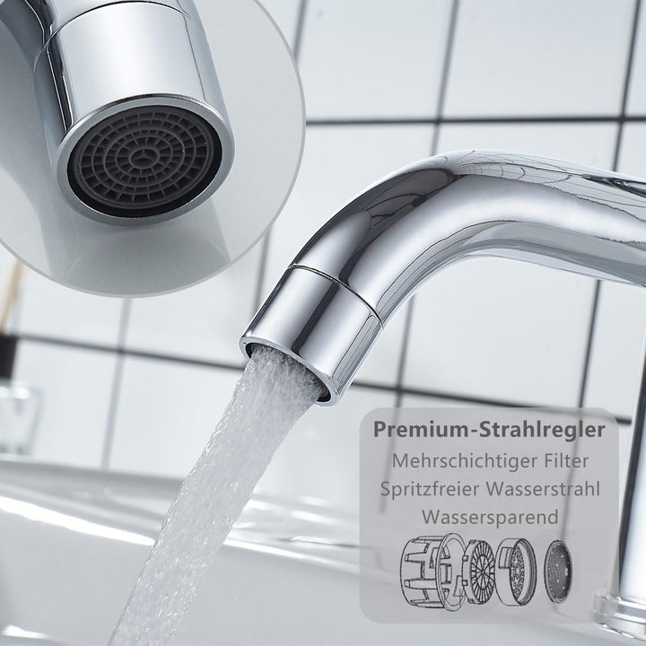 Chrom Badezimmer Wasserhahn Armatur für Waschbecken Chrom normal, Chrom normal