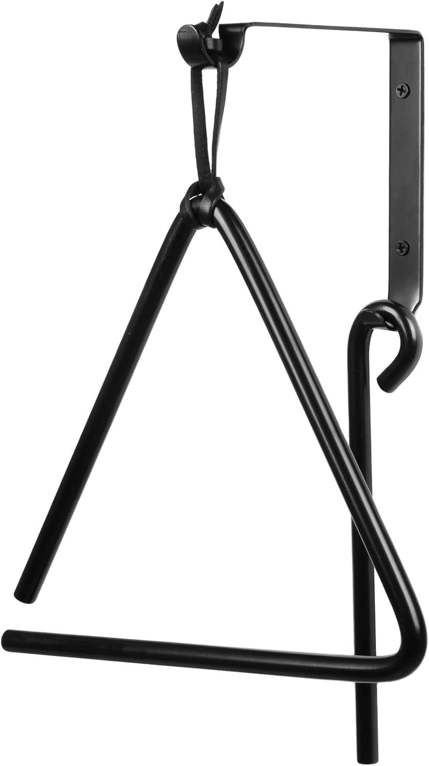 Dreieckige Abendessenglocke, robust, 22,9 cm, schwarzes Gusseisen mit Schläger, komplett mit einer d