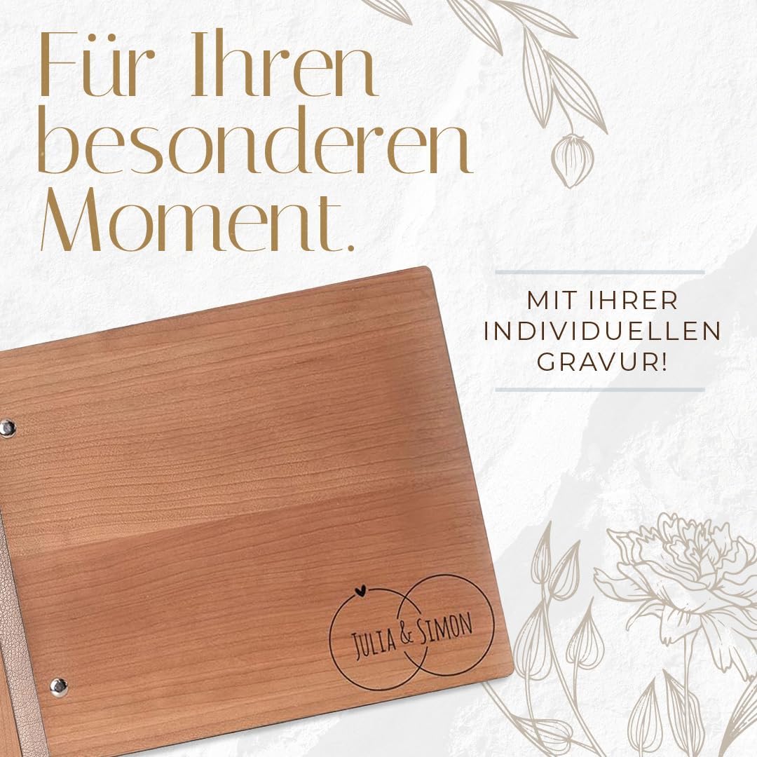 Hochzeitideal – Personalisierbares Gästebuch Hochzeit Adri E14 mit 40 Seiten I Hochzeit Gästebuch au