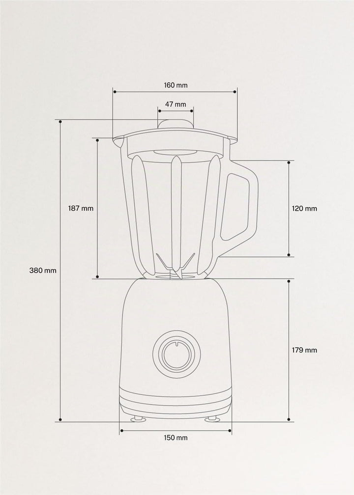 CREATE/BLENDER PULSE 800 / American Style Stabmixer Cremeweiss / 2 Geschwindigkeiten, 1.5L Fassungsv