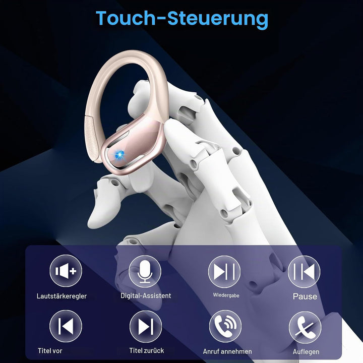 Bluetooth 5.4 Kopfhörer Sport, 75Std 2026 Kopfhörer Kabellos Bluetooth, HiFi Stereo Bass, IP-X8 Wass