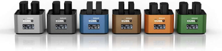 Hähnel Pro Cube 2 Doppelladegerät für DSLR-Kamera Akkus, mit Mingon-Einsatz, Display und Autoladeger