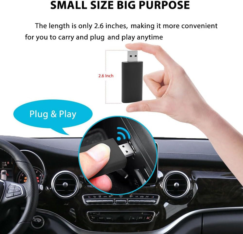 Sunweyer Plug-Play Wireless CarPlay Adapter Support Factory Wired CarPlay zu Wireless Caplay Dongle