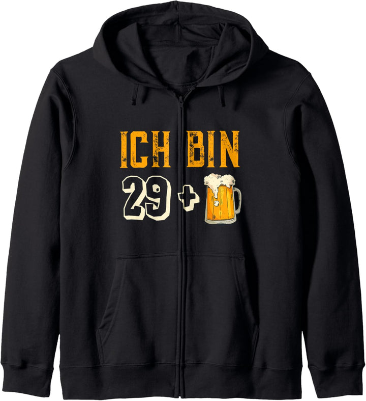 Lustiges 30. Geburtstag 29 plus Bier Geschenk Kapuzenjacke