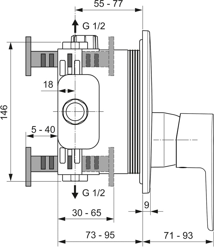 Ideal Standard A7349AA Cerafine O Brausearmatur Unterputz chrom