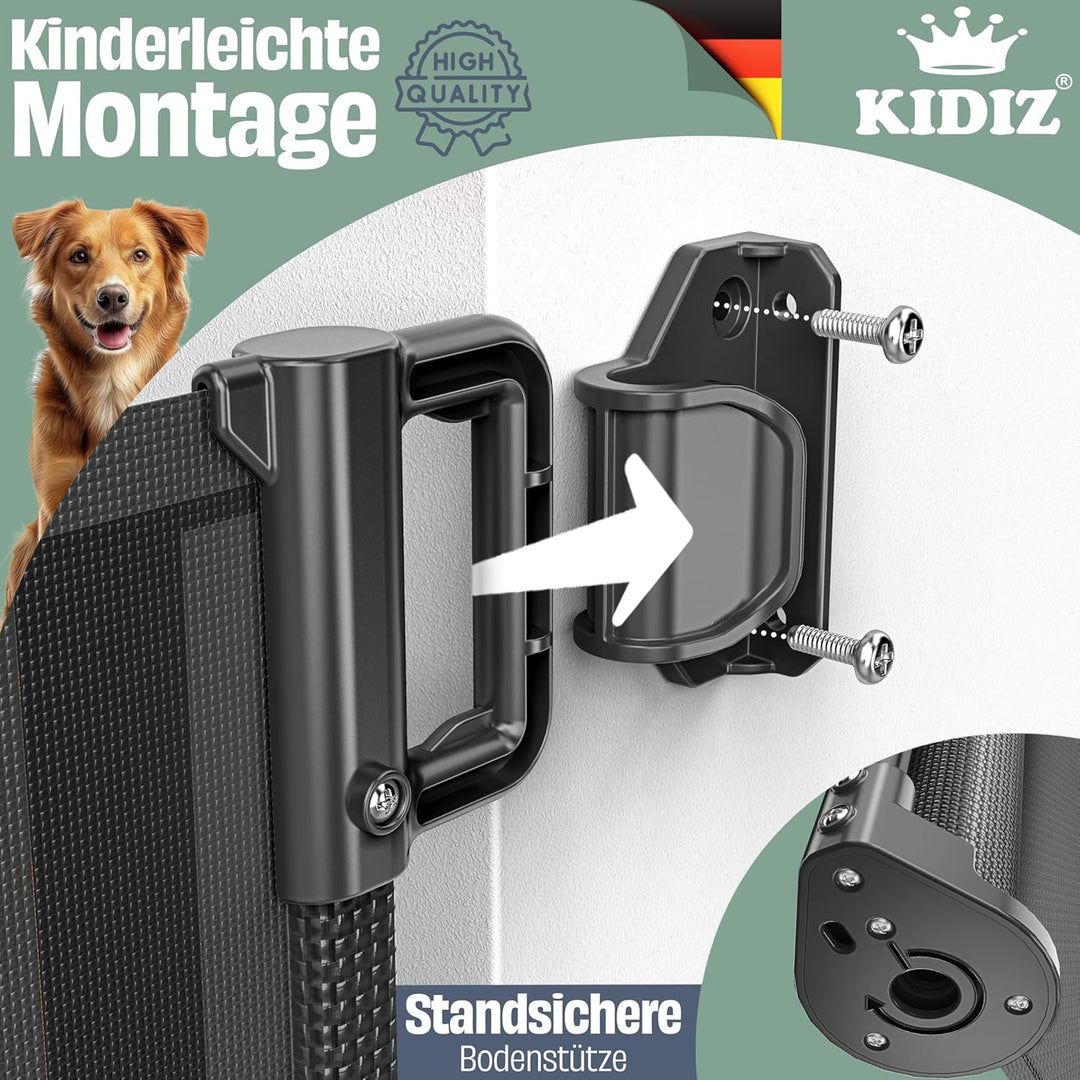 KIDIZ® Treppenschutzgitter Türschutzgitter ausziehbar 0-140CM | kindersicheres Treppengitter für Bab