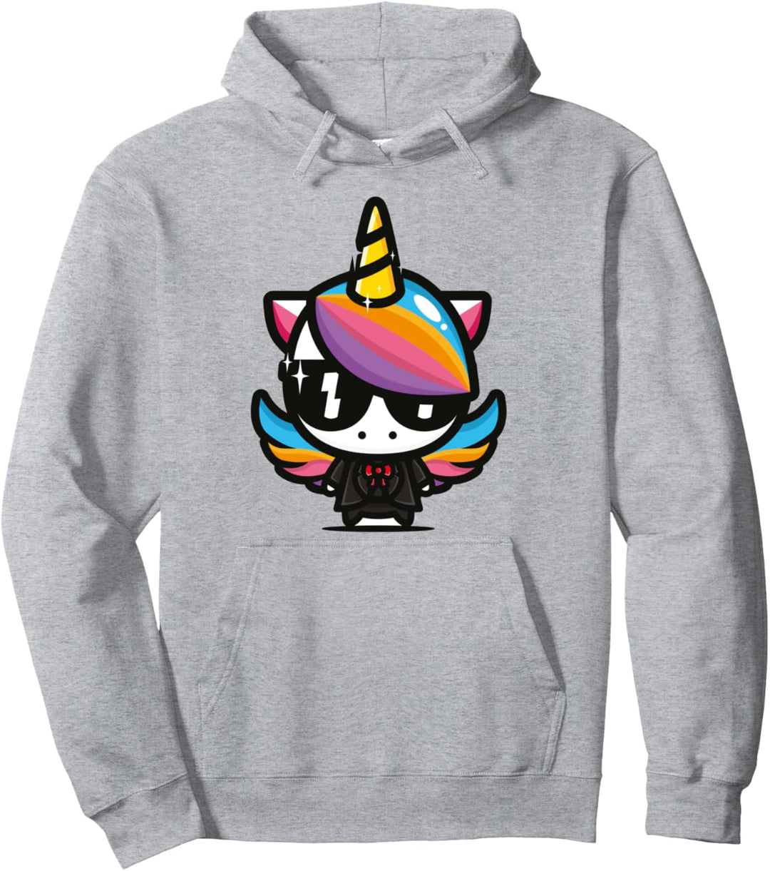 schönes Regenbogen Metal Rock Einhorn Pullover Hoodie