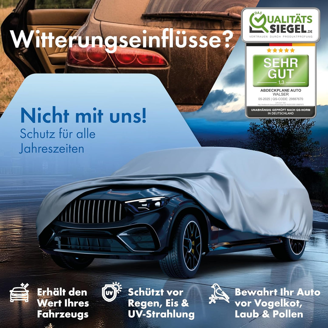 Walser Abdeckplane Auto All Weather, Abdeckung wasserdicht, 100% wetterfeste PKW Garage Zelt Sommer/