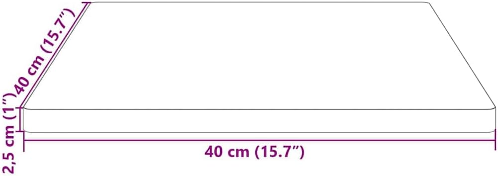 vidaXL Tischplatte 40x40x2,5 cm Massivholz Kiefer Quadratisch 40 x 40 x 2.5 cm Braun, 40 x 40 x 2.5