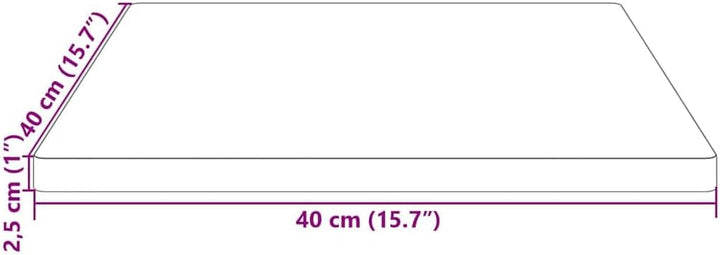 vidaXL Tischplatte 40x40x2,5 cm Massivholz Kiefer Quadratisch 40 x 40 x 2.5 cm Braun, 40 x 40 x 2.5