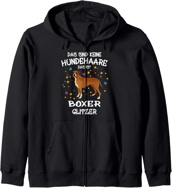 Boxer Glitzer Hundehalter Geschenkidee Hunde Fun Kapuzenjacke